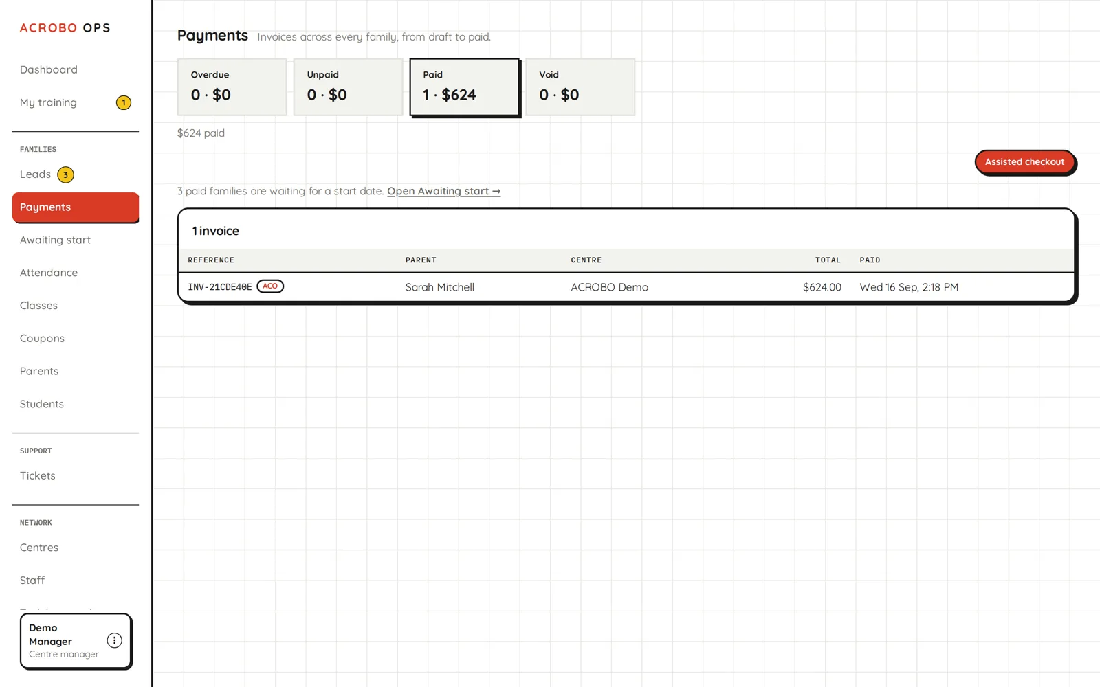 Invoices and payments tracked